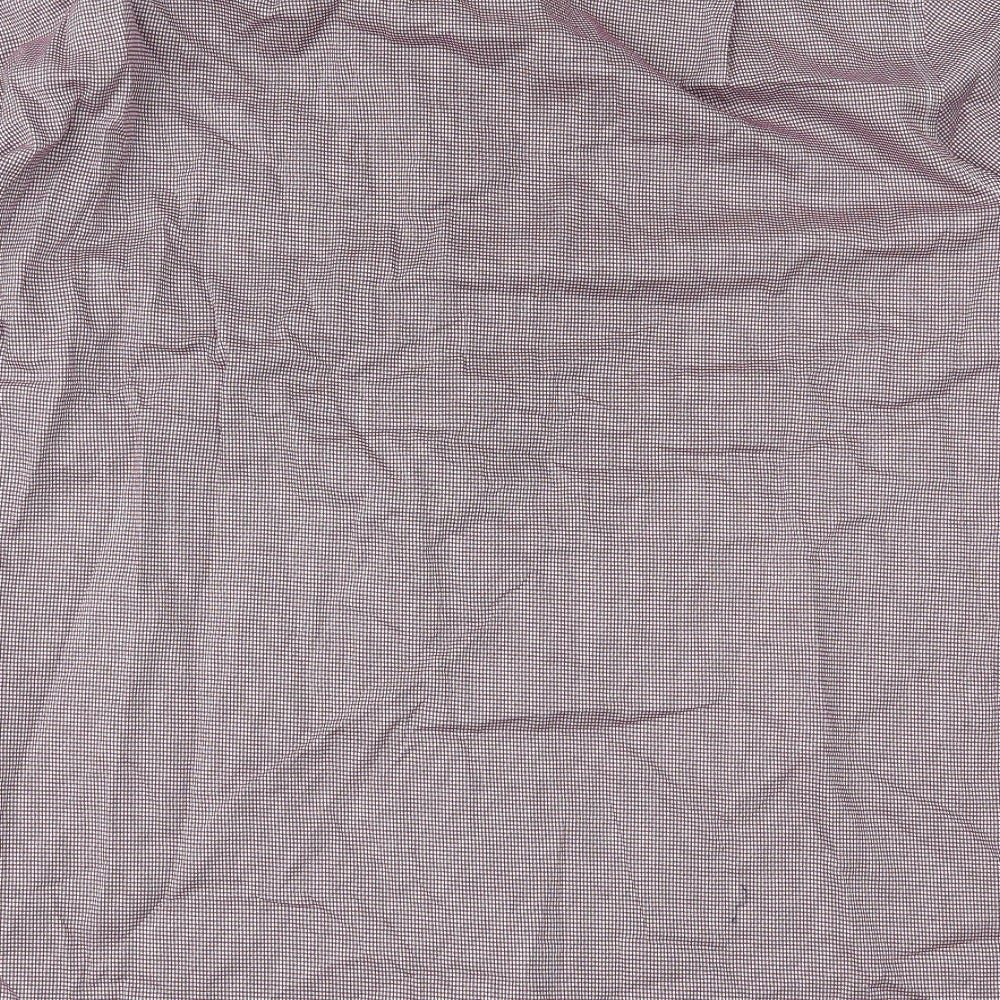 Mens UK Size 44 Marks and Spencer Red Button-Up Long Sleeve Casual Shirt