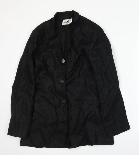 Wallis Womens Black Jacket Suit Jacket Size 14