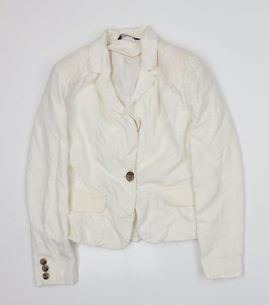 Womens UK Size 14 F&F Regular White Suit Jacket