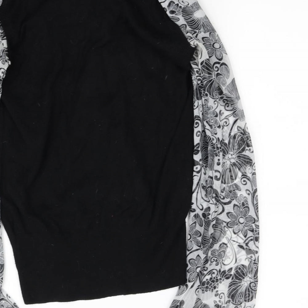 Womens UK Size 8 F&F Black Basic Blouse