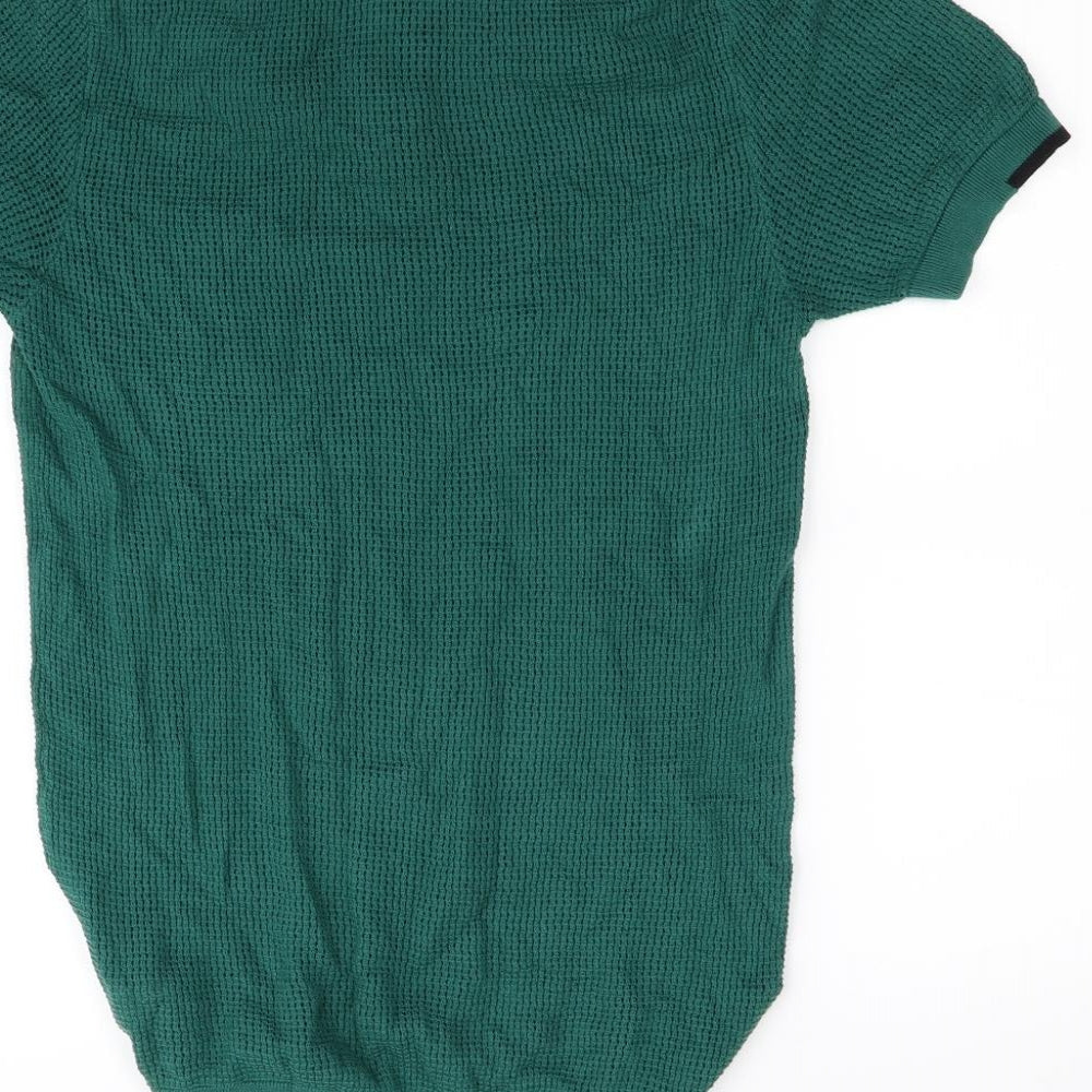 Womens UK Size M River Island Green Basic Button-Up