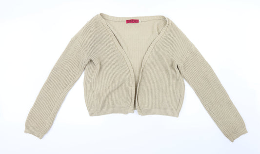 Boohoo Womens Beige Knit Cardigan Jumper Size M