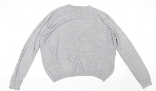New Look Mens Grey Knit Pullover Jumper Size L