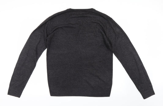 Easy Mens Grey Knit Pullover Jumper Size M