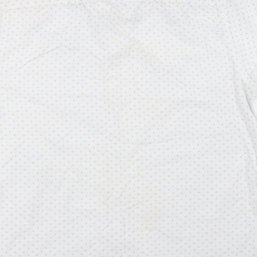 Mens UK Size L TU White Button-Up Short Sleeve Casual Shirt