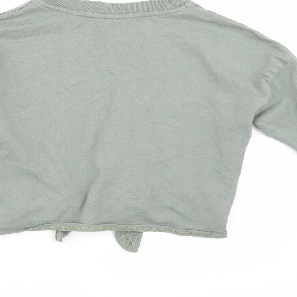 H&M Girls Green Pullover Sweatshirt Size 9-10 Years