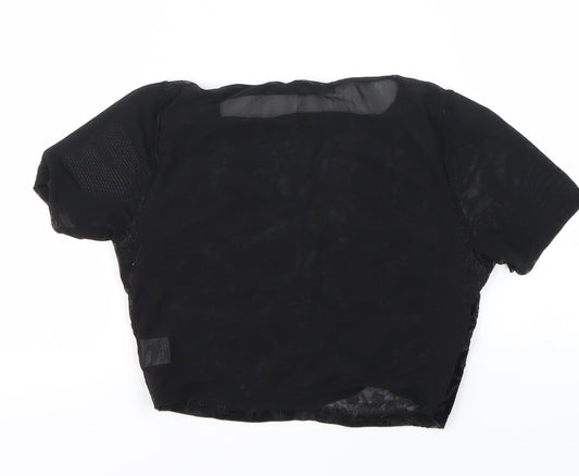 Womens UK Size 6 Misguided Black Basic T-Shirt
