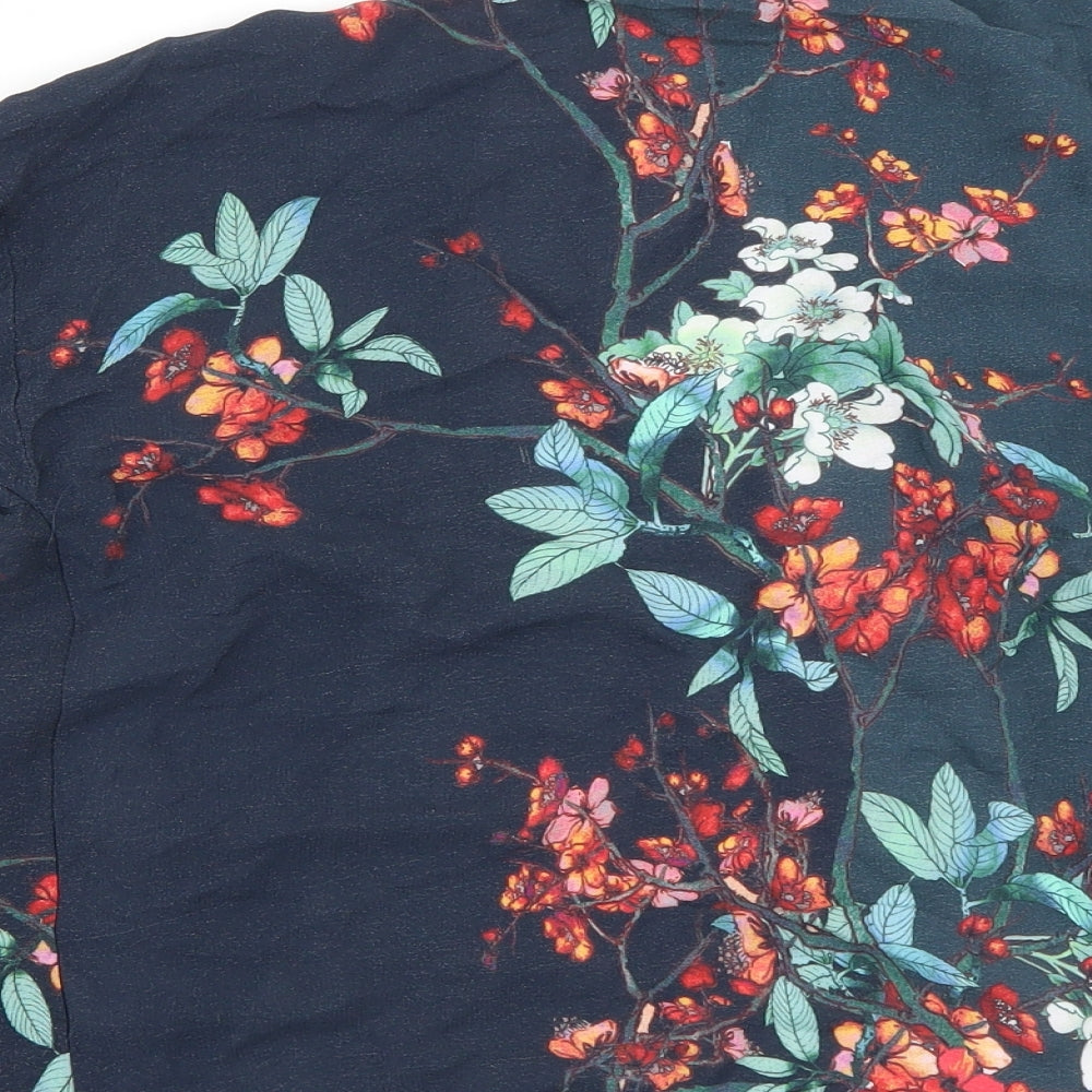 NEXT Girls Grey Floral Basic Blouse Size 7 Years