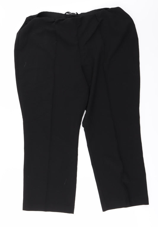 Womens UK Size 18 BM Regular Fit Black Trousers