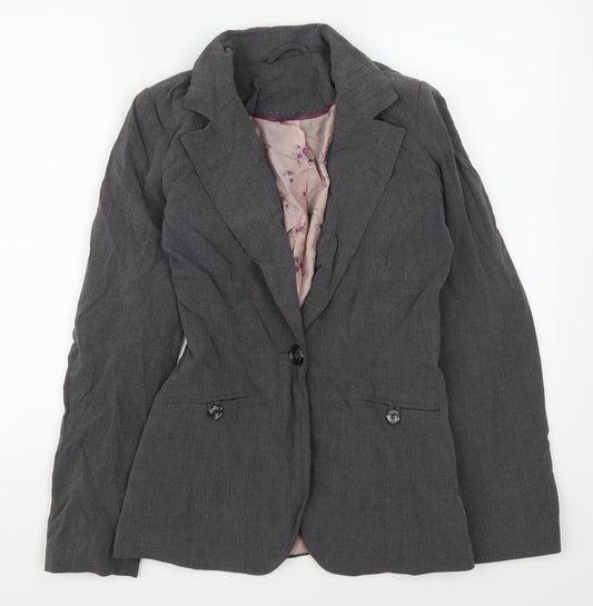 Womens UK Size 8 New Look Regular Grey Suit Jacket