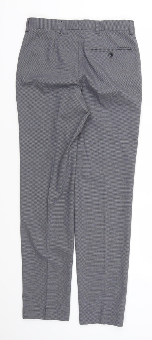 Marks and Spencer Mens Blue Houndstooth Sweatpants Trousers Size 28 L31 in