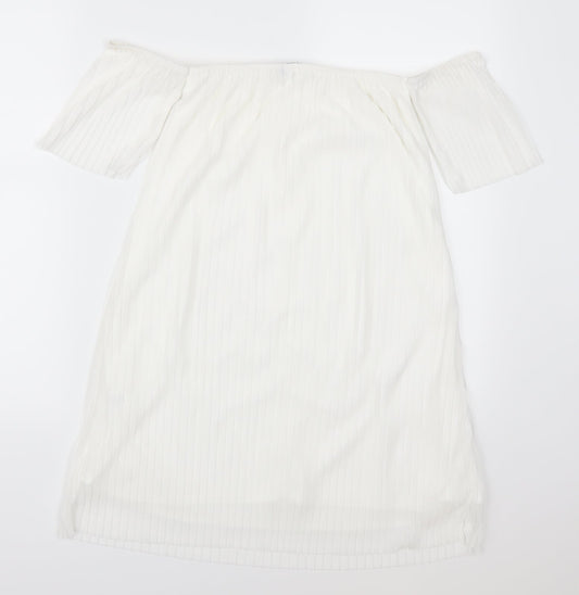 Boohoo Womens White Mini Size 10 - Pleated