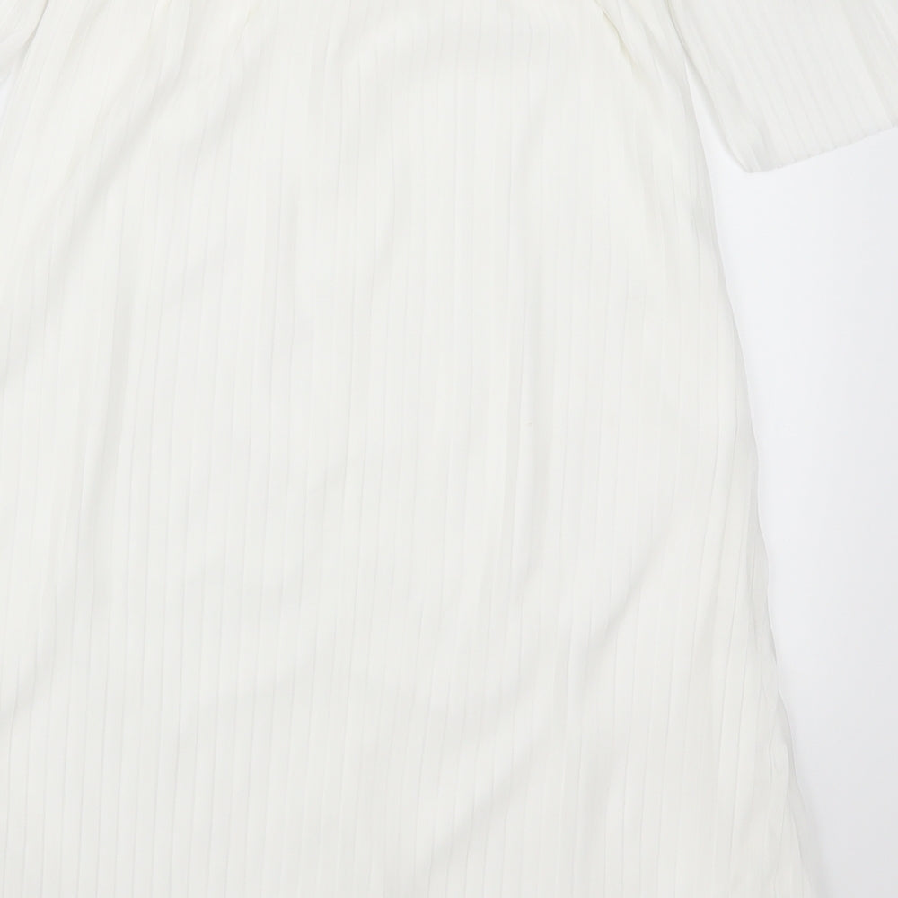 Boohoo Womens White Mini Size 10 - Pleated