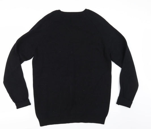 Mens UK Size L Easy Black Cardigan Sweatshirt