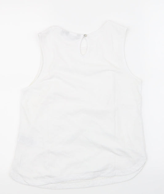 Womens UK Size 8 New Look White Basic T-Shirt