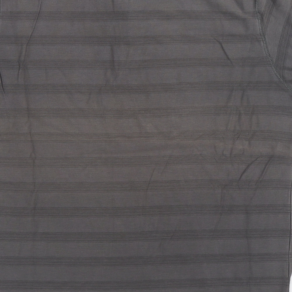 Kickers Mens Grey Striped Polo Size M