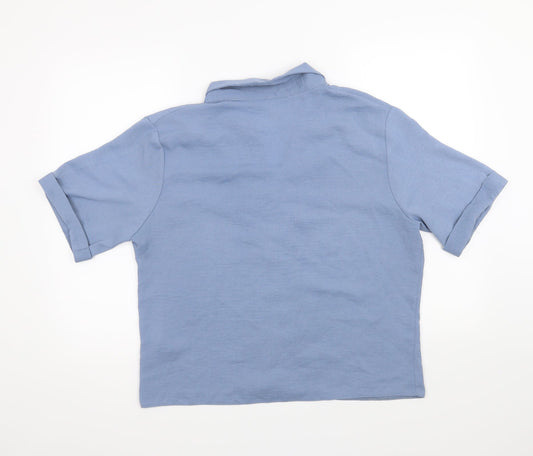 Womens UK Size 16 New Look Blue Basic Button-Up