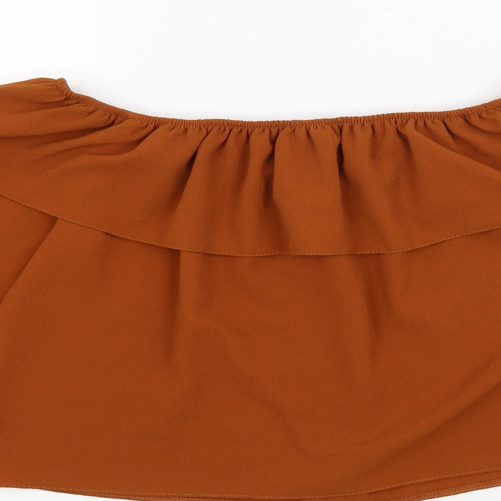 Womens UK Size 12 New Look Orange Cropped Blouse
