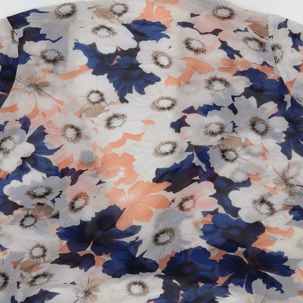 New Look Womens White Floral Cardigan Jumper Size 8