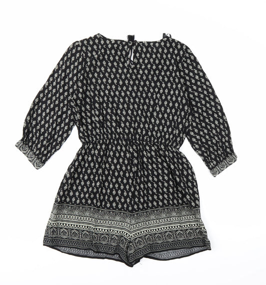Atmosphere Womens Black Geometric  Playsuit One-Piece Size 10