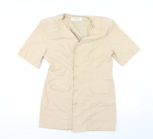 Womens UK Size 12 Dorothy Perkins Beige Overcoat