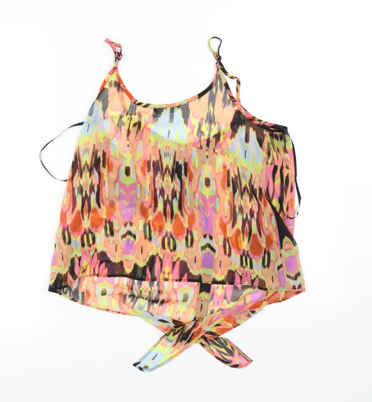 George Womens Orange Basic Button-Up Size 10