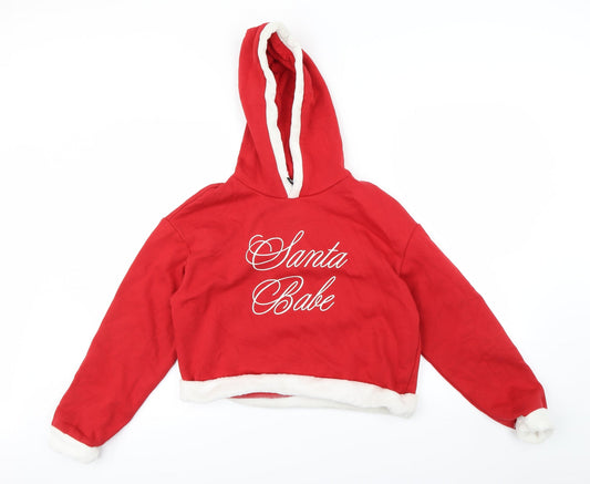 Womens UK Size M Divided Red Pullover Hoodie