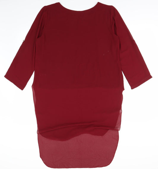 Quiz Womens Red Basic Blouse Size L