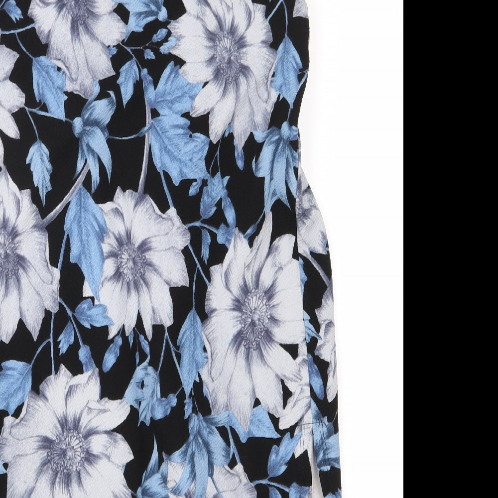 New Look Womens Blue Floral Cardigan Jumper Size 10