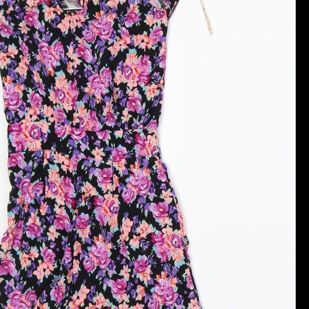 Lipsy Womens Black Flecked  Romper One-Piece Size 8