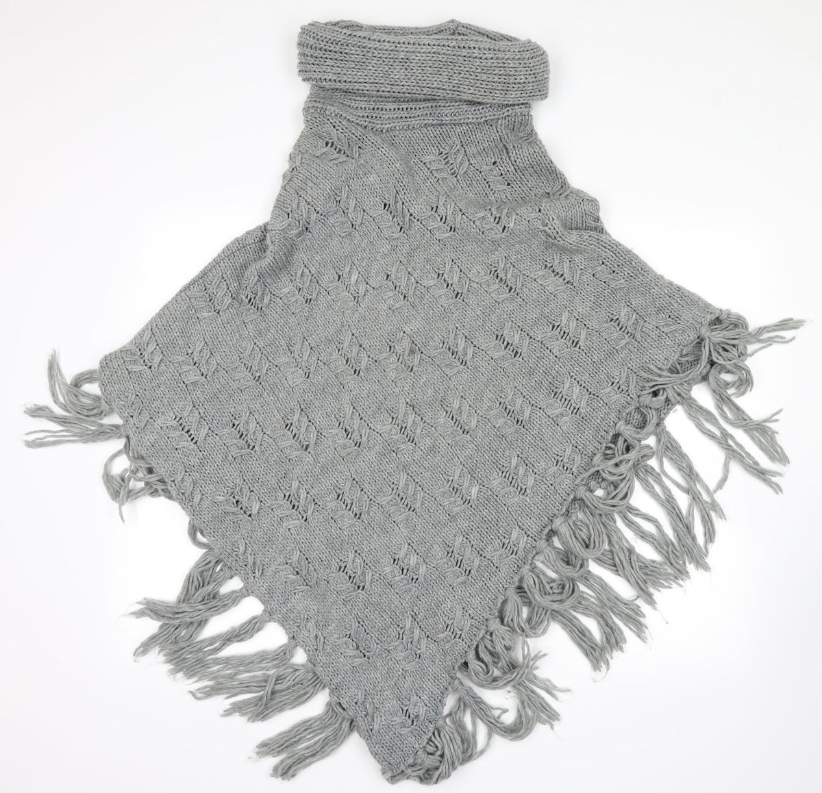 Additional front view of Tu unisex grey shawl/wrap