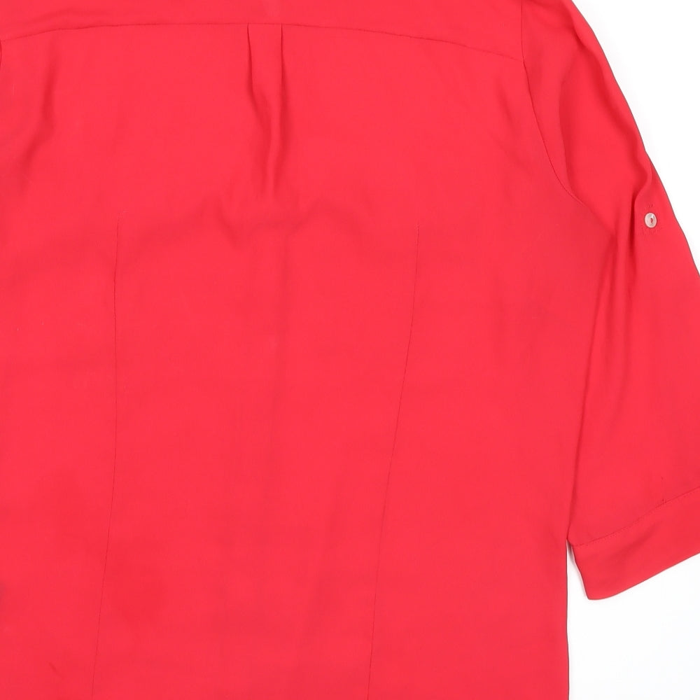 Womens UK Size 12 H&M Pink Basic Button-Up