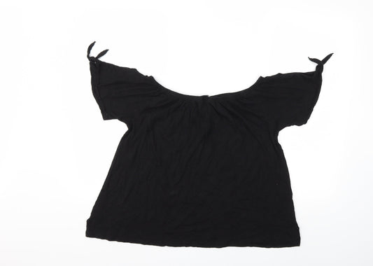 Womens UK Size 8 New Look Black Basic Blouse