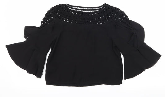 Womens UK Size 6 H&M Black Basic Blouse