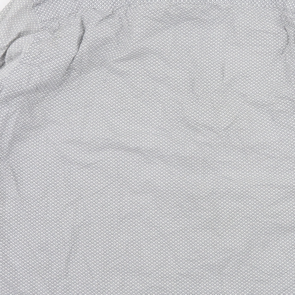 Taylor & Wright Mens White Polka Dot Button-Up Size 15.5