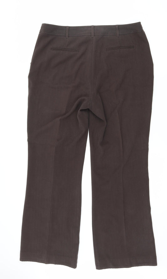 Soon Womens Brown Trousers Size 14 L30.5 in