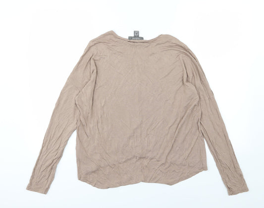 Womens UK Size S Primark Beige Basic T-Shirt