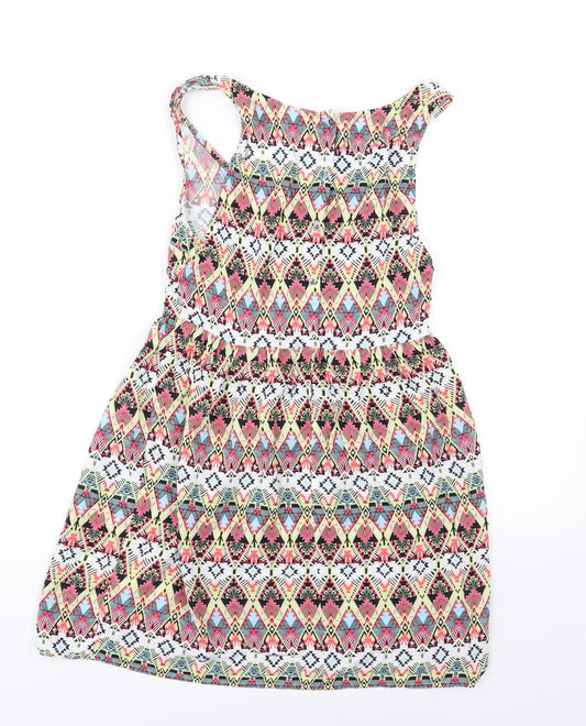H&M Womens Multicoloured Geometric A-Line Size 6