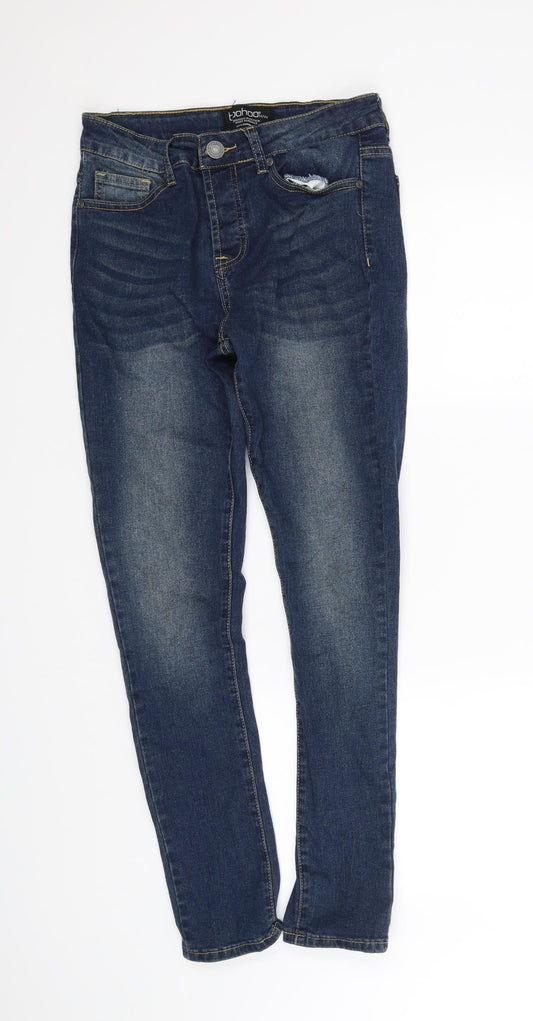Womens UK Size 30 in Boohoo Regular Fit Straight Blue Jeans