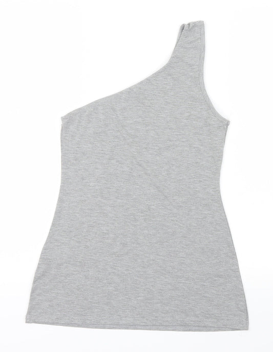 Womens UK Size 10 Boohoo Grey Basic T-Shirt