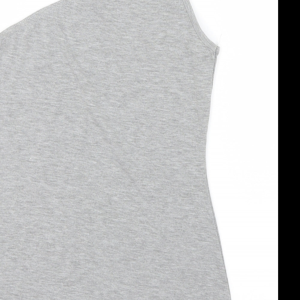 Womens UK Size 10 Boohoo Grey Basic T-Shirt