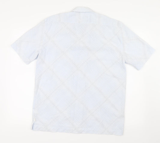 Mens UK Size M NEXT Blue Button-Up Short Sleeve Casual Shirt