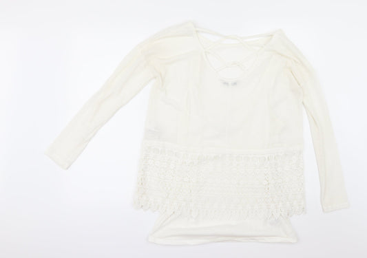 Womens UK Size 10 NEXT Ivory Basic T-Shirt