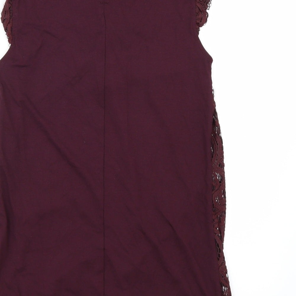 Womens UK Size 6 F&F Red Tunic T-Shirt