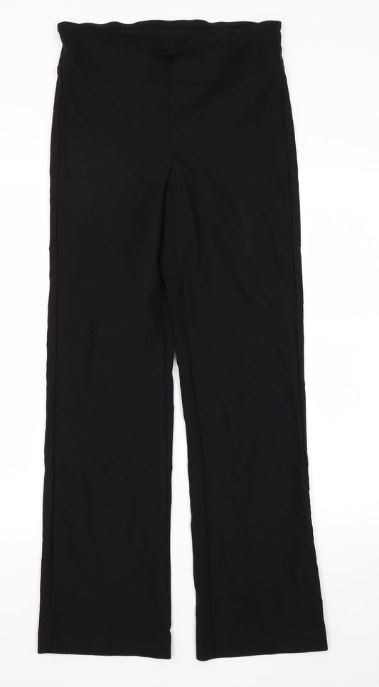Womens UK Size 12 Preworn Regular Fit Black Trousers