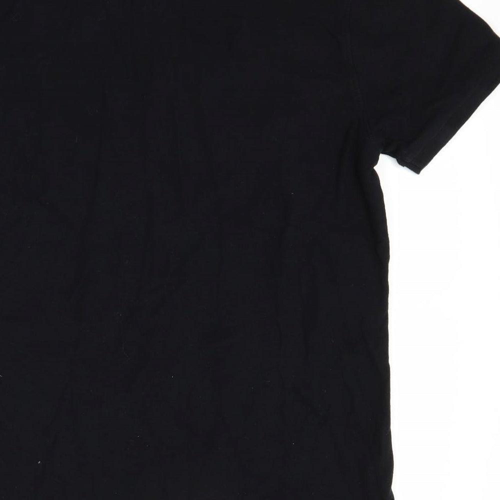 pique Mens Black Polo Size L