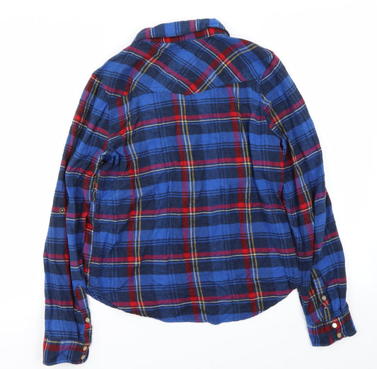 Mens UK Size M FOREVER 21 Blue Button-Up Long Sleeve Casual Shirt