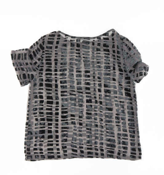 Womens UK Size 8 Dorothy Perkins Grey Basic Blouse