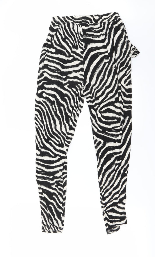 Womens UK Size S H&M Regular Fit White Trousers