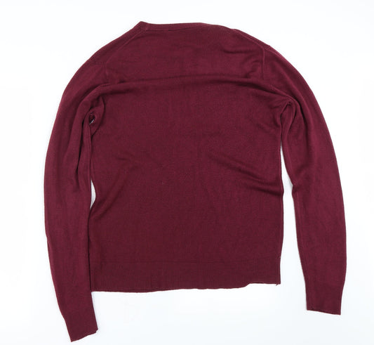 Cedar Wood State Mens Purple Pullover Jumper Size L